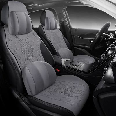 All Seasons, Breathable Suede Leather, Four Seasons Pad - hk-01-meteorite-gray-single-seat