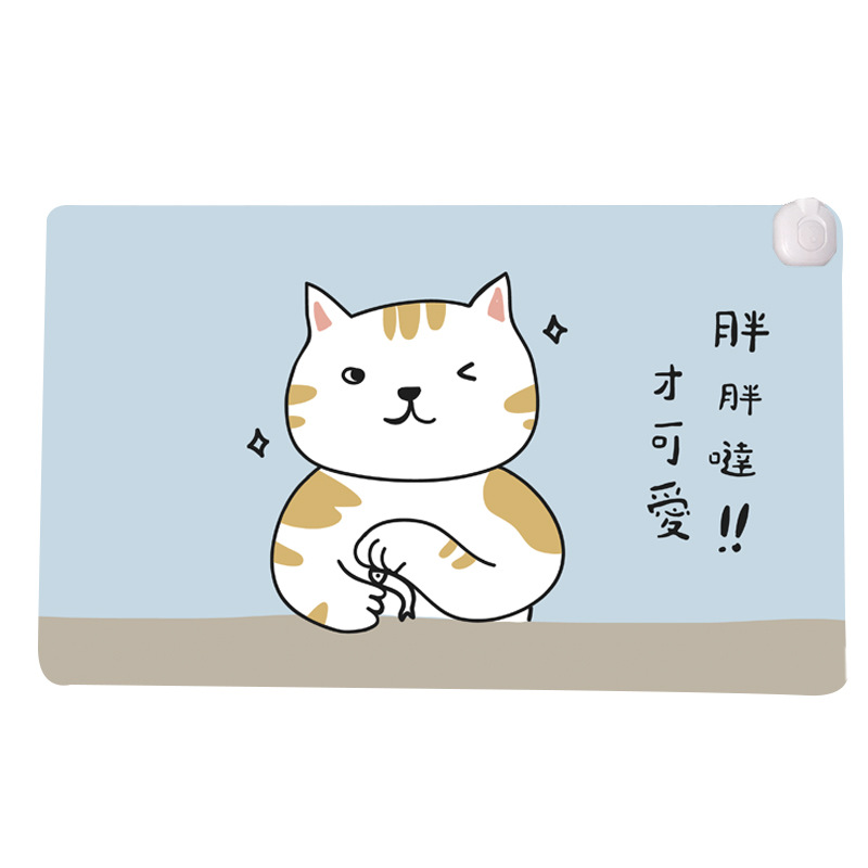 暖桌墊 防潑水PU皮革鼠標墊加熱桌墊辦公室發熱鼠標墊現貨