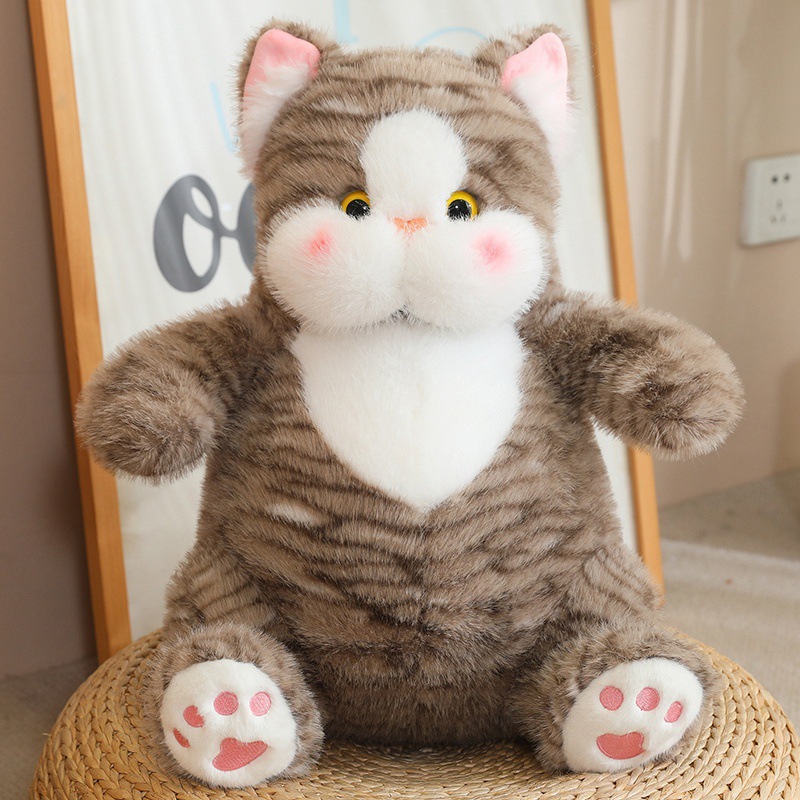 Nuevo lindo Bobo gatito muñeca denim muñeca de peluche sentada gato chica dormir almohada cumpleaños