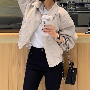 Spring and Autumn Thin High-end Elegant Solid Color Short Jacket Women's Korean-style Simple Casual All-match Jacket Work Top Trendy