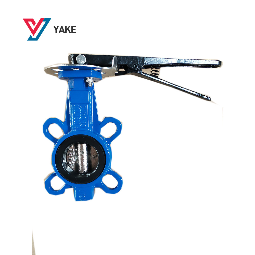 球墨铸铁对夹手柄蝶阀 脱硫衬胶铸铁手动蝶阀D371X-16Q