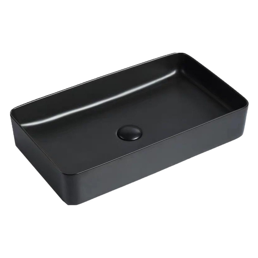 Integrado de cocción negro mate mesa de lavabo de cerámica cuenca del hogar baño artístico lavabo cuadrado