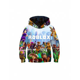 虾皮跨境欧美新款男童卫衣 3D数码打印Roblox传说之下印花连帽衫