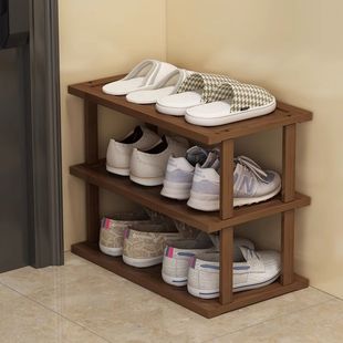 Shoe Cabinet for Home Indoor Small Narrow Space-Saving Dormitory Solid Wood Simple Shoe Rack Multi-Layer Small Space-Saving Door Storage