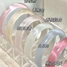 2025年景区爆款高冰种手镯猫眼白月光玉镯香槟金猫眼石手镯批发