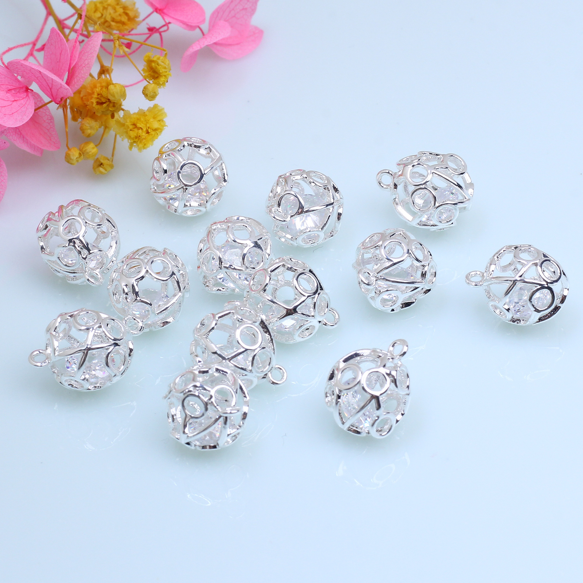 Plating Design 10 PCS/Package 9.5mm Copper Geometric Pendant