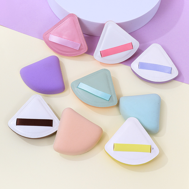 Puff de algodón de azúcar triangular personalizado de fábrica no come polvo súper suave y grueso esponja de maquillaje colchón de aire herramientas de belleza al por mayor