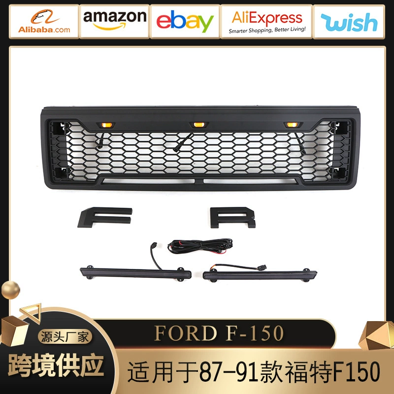 Подходит для 1987-1991 Ford F-150 Raptor в сети модифицированная передняя решетка с лампой арматуры экспорта