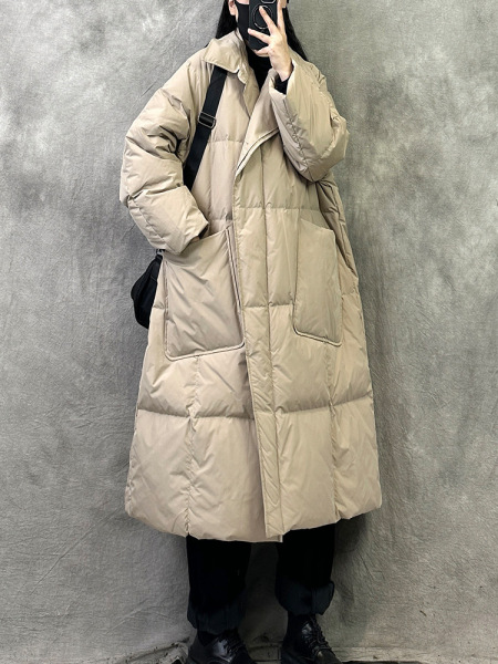 warm long winter down jacket for leisure