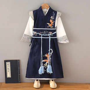 Children's Han Dynasty Boys' 2025 Spring and Summer New Ancient Costumes Chinese Style Knight's Scholar Chinese Studies Performance Costumes Tang Suits