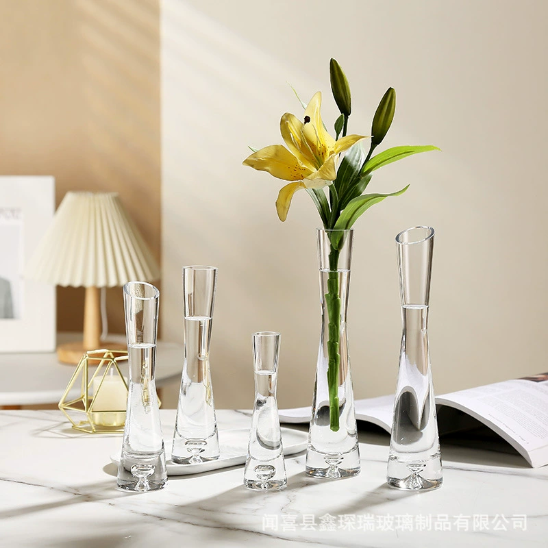 Ins Nordic простая одноцветная композиция Прозрачные водные цветы сухоцветы интернет знаменитости украшения для гостиной цветок стеклянная ваза