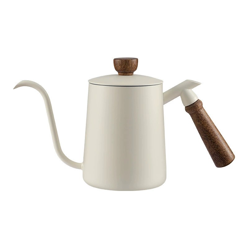 Вне белый 600 мл ручная струйная ручка из цельного дерева ручка 304 нержавеющая сталь утолщенный материал кофе ручная струйка спот