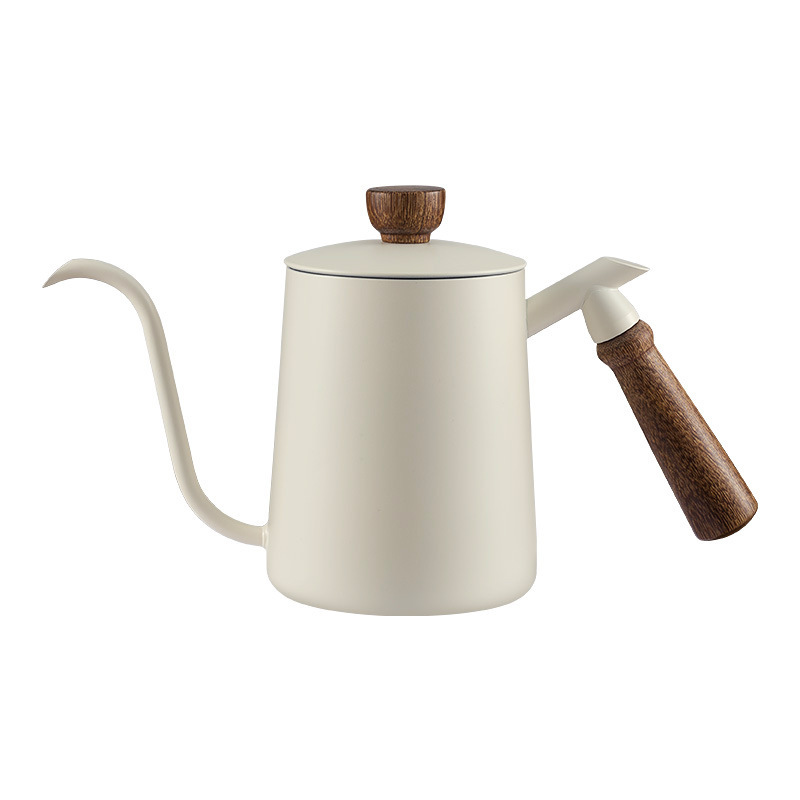 creamy-white 600ML Hand Pot Solid Wood Handle 304 Stainless Steel Thickened Material Coffee Hand Pot in stock creamy-white 600ML Hand Pot Solid Wood Handle 304 Stainless Steel Thickened Material Coffee Hand Pot in stock