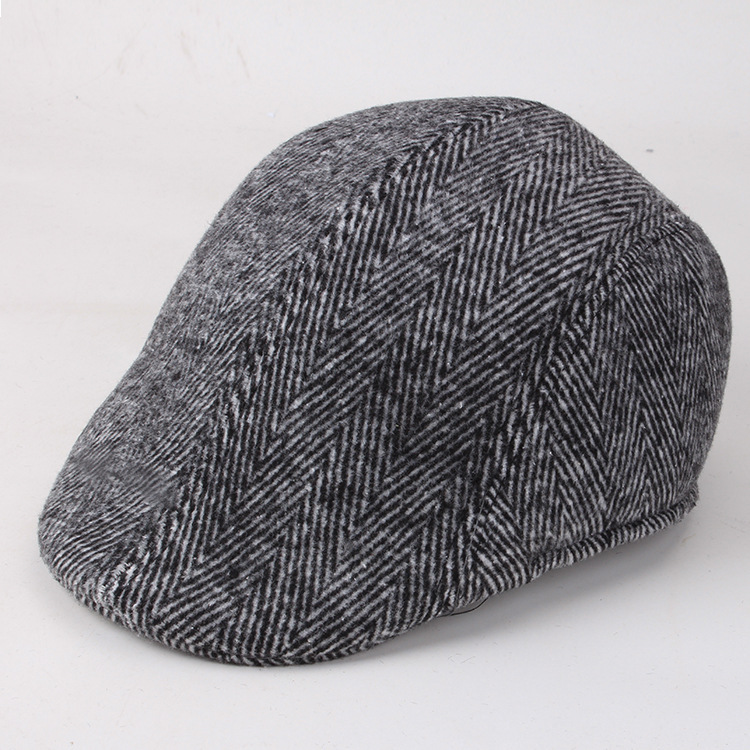 Otoño y invierno gorra de lengua de pato gran placas de la boina de la cabeza gorra de hombre de mediana edad gorra abuelo gorra de invierno