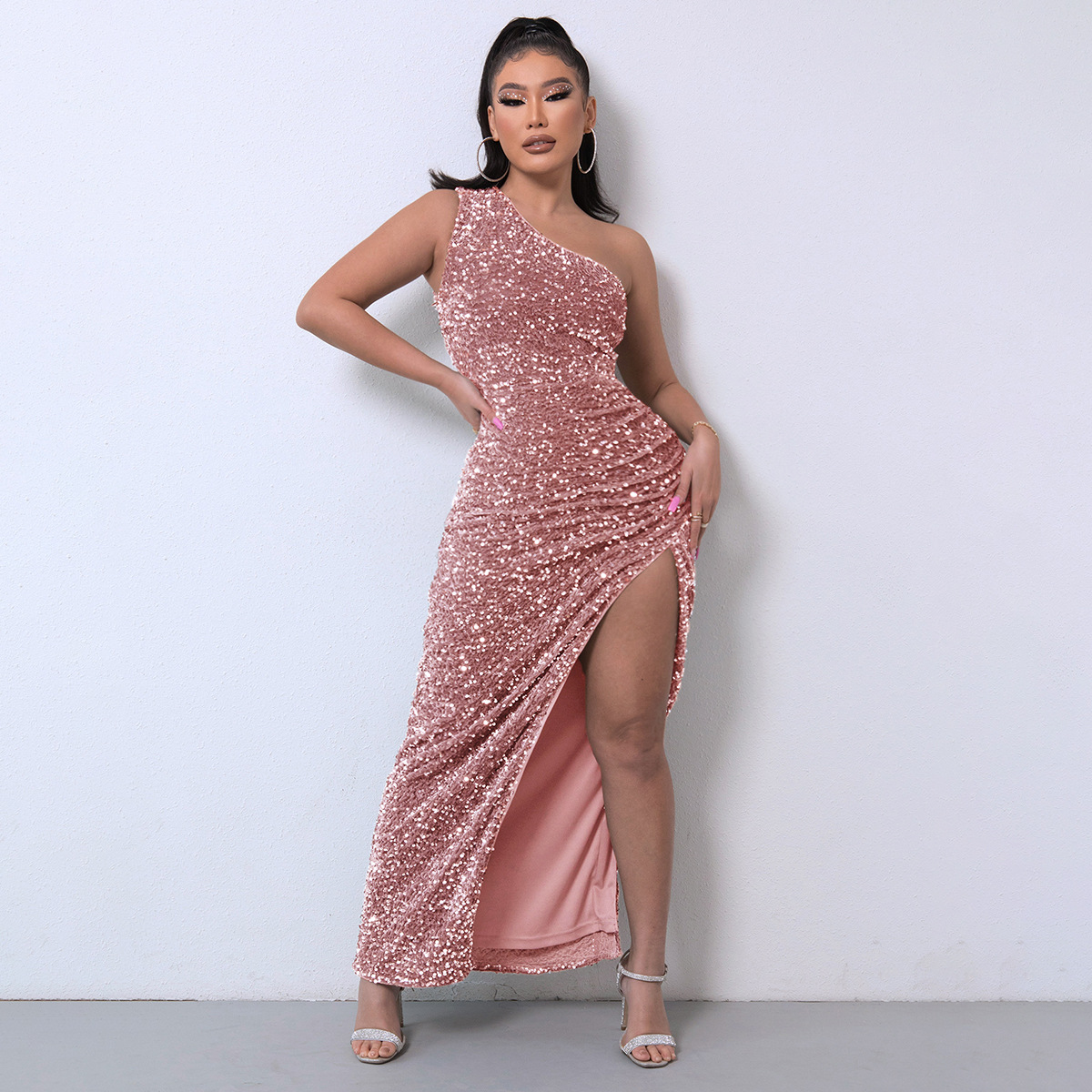 Women's Pencil Skirt Fashion Sequins Patchwork Sleeveless Solid Color Maxi Long Dress Daily display picture 7