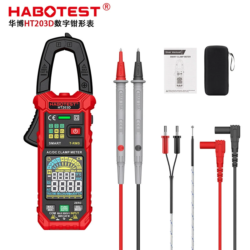 Измерительные приборы HABOTEST Factory Store HT203D: высокоточный многофункциональный токоизмерительный прибор (клещи) с функцией True RMS для электриков