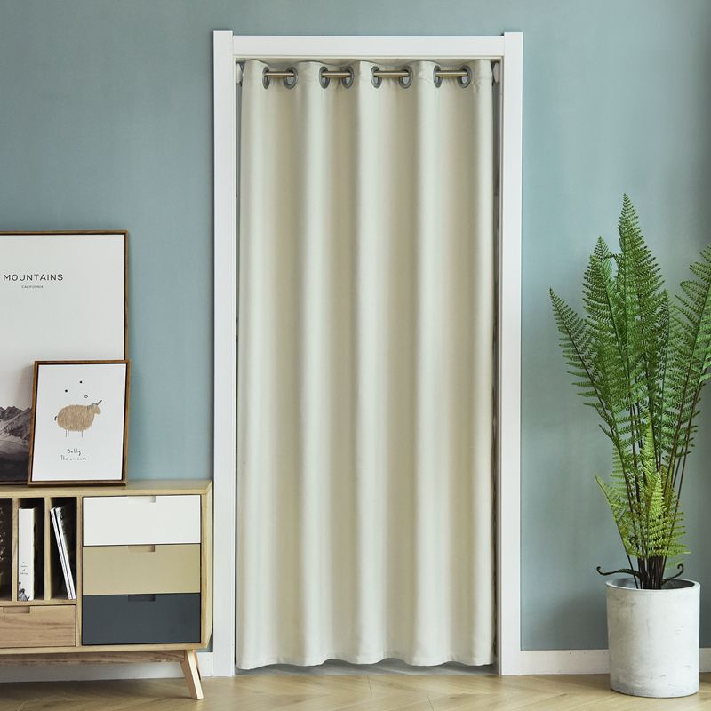 No-Drill Door Curtain, Thermal Insulation Blackout Curtain, Air Conditioner Windproof Curtain for Bedroom and Kitchen, Integrated Windproof Curtain, Thickened for Home Use