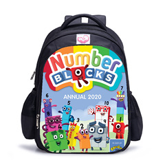 クロスボーダーの新型number blocks周辺の学生カバン創意ポリエステル学生のリュックサックのパソコンバッグ