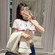 Ceiling Quality Spring and Summer Round Neck Letter Printing Short Sleeve Fashionable Loose Casual All-match Men and Women Half Sleeve tee