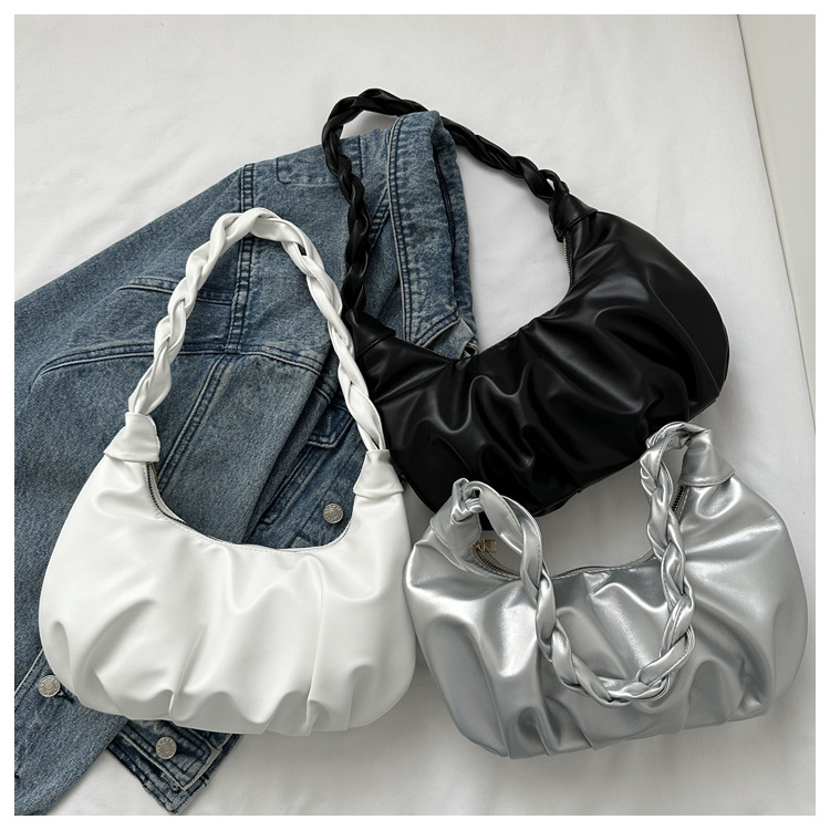 Cloud pleated single shoulder underarm bag with texture for women's 2024 new trendy internet celebrity handbag_senzul.com