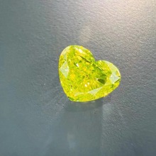 GIA国际证书裸石浓彩绿黄1.0ct心形裸钻镶嵌戒指吊坠首饰女士礼物