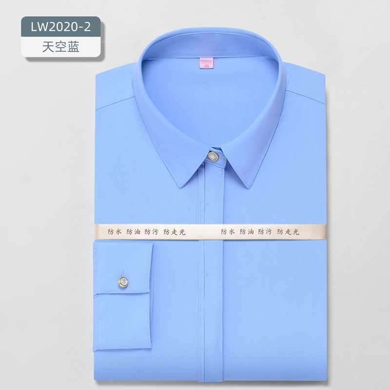 Procesamiento personalizado de tres camisas blancas anti-mujeras de manga larga mangas cortas elásticas sin quemar ropa formal ropa de trabajo profesional camisa blanca