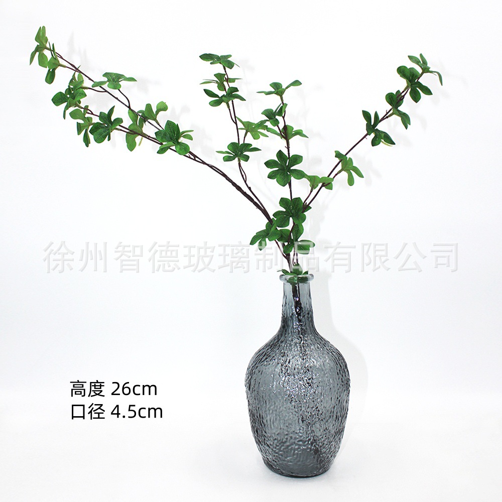 Vaso de vidrio de estómago grande personalizado floral nórdica decoración decorativa decoración de la sala de estar simple jarrón de alto nivel