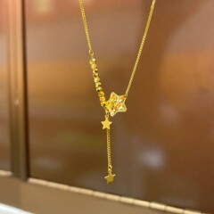 新款星星流苏项链女款复古轻奢高级感锁骨链甜美可爱小众简约百搭