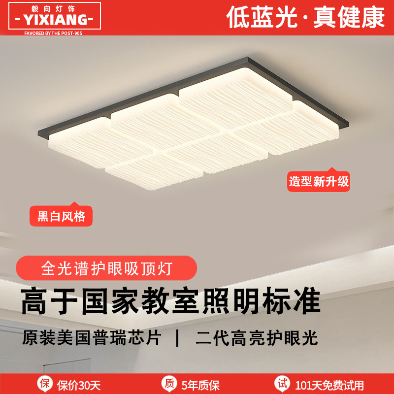 Luz de techo moderna y simple atmósfera 2025 nueva casa creativa Zhongshan paquete de lámparas de sala de estar lámpara principal