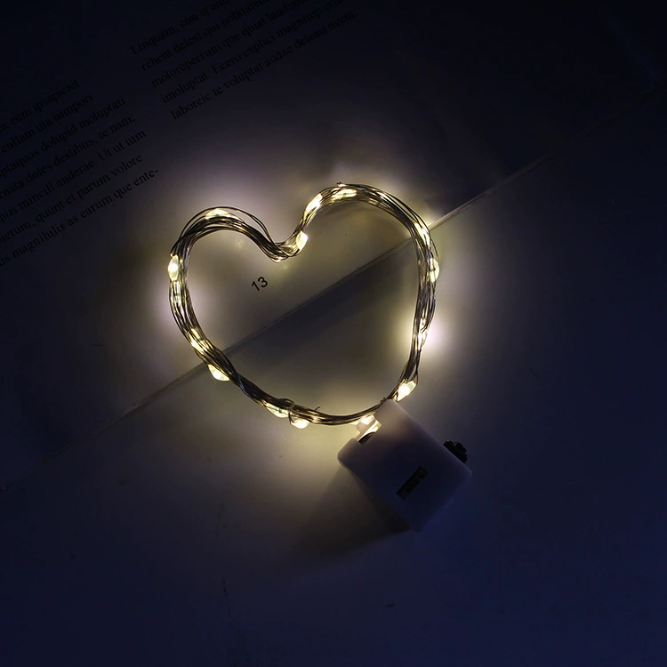 LED медная проволока фея огни, 50 см, 10 LED, питание от батарейки (3×AG13), 3 скорости мигания