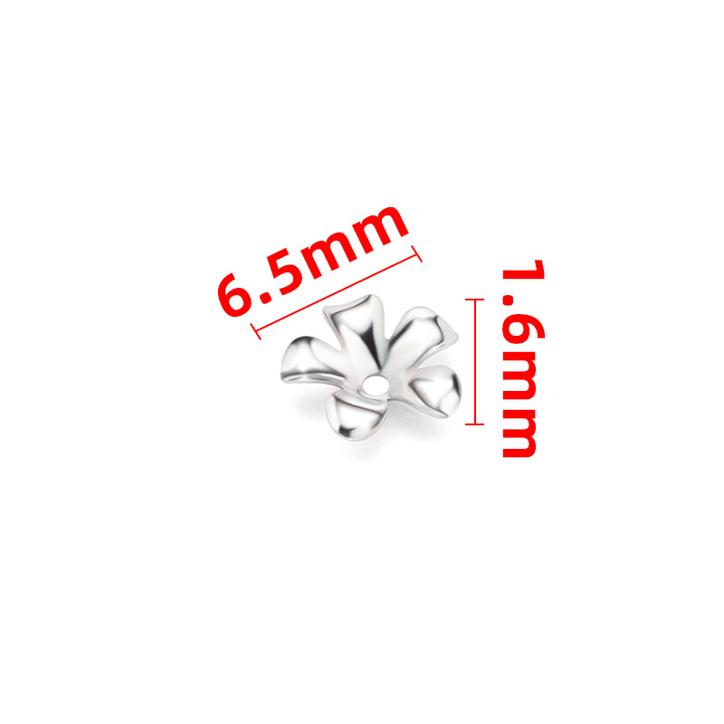 Steel color pearl petal hat flip flops 6.5mm