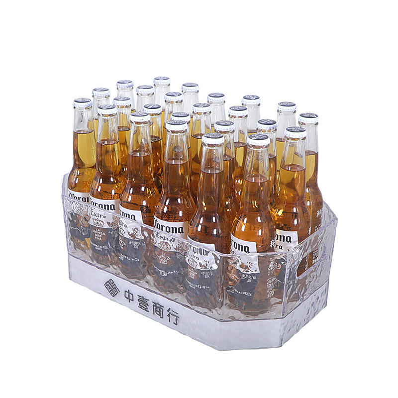 バーktv発光氷桶八角形石紋氷封24本プラスチックビール飲料カクテルシャンパン桶|undefined