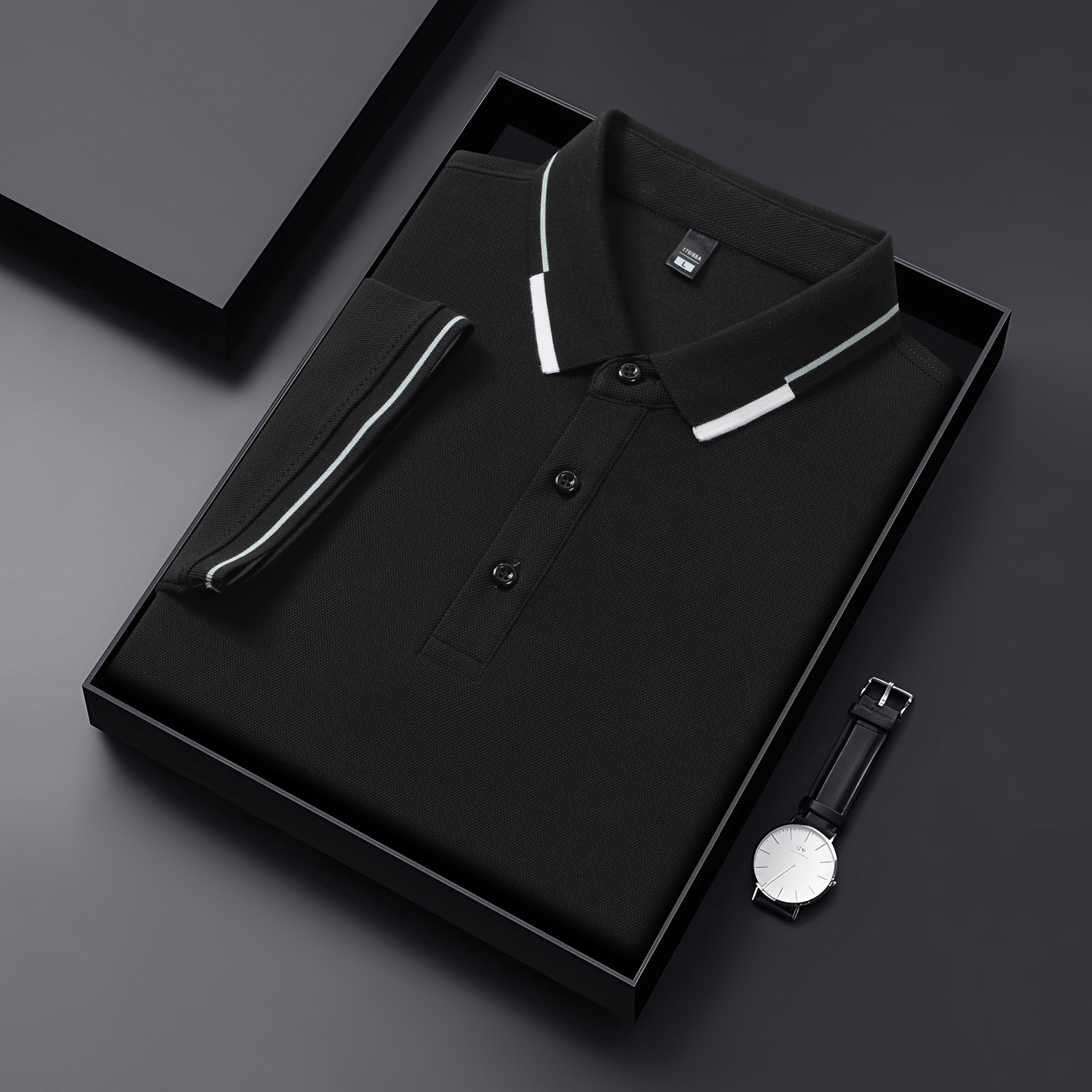 Camiseta Polo de Manga Corta con Tecnología Antibacterial de Seda Helada para Verano 2026, Color Sólido, Venta al Por Mayor