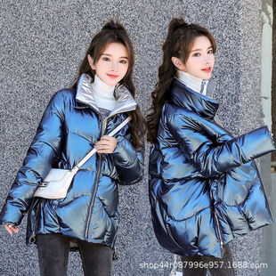 Gloomy Down Cotton-padded jacket Women's Winter 2025 New plus size Wash-free Cotton Coat Bright Leather Cotton Coat Short Bread Coat