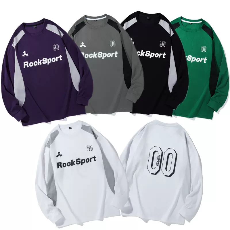 跨境长袖T恤男女宽版大码投篮服篮球服圆领卫衣男装打底衫上衣服