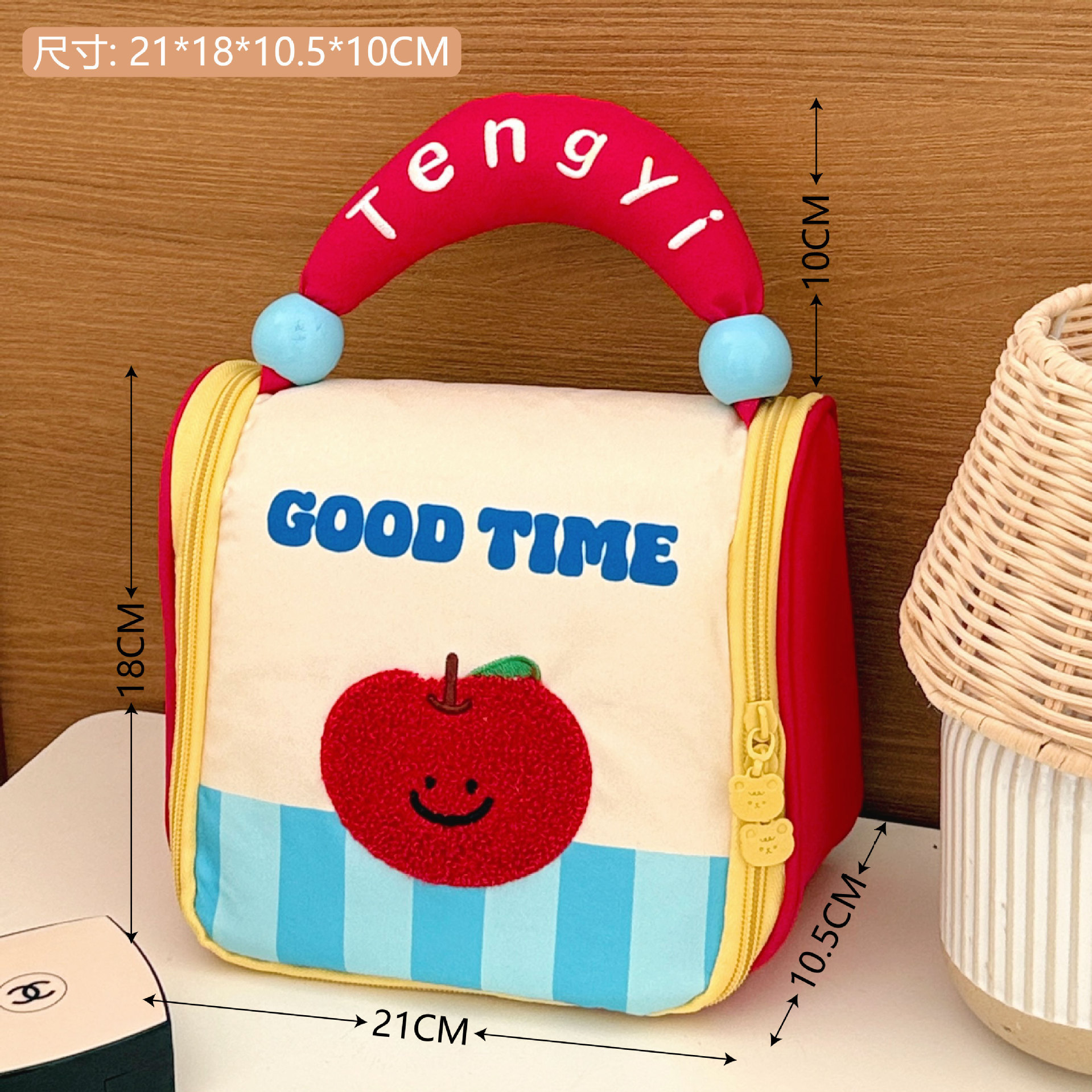 Tengyi original lindo chalet bolsa de maquillaje con regalo de mano bolsa de almacenamiento de gran capacidad bolsa de almuerzo de preservación de calor bolsa de mano