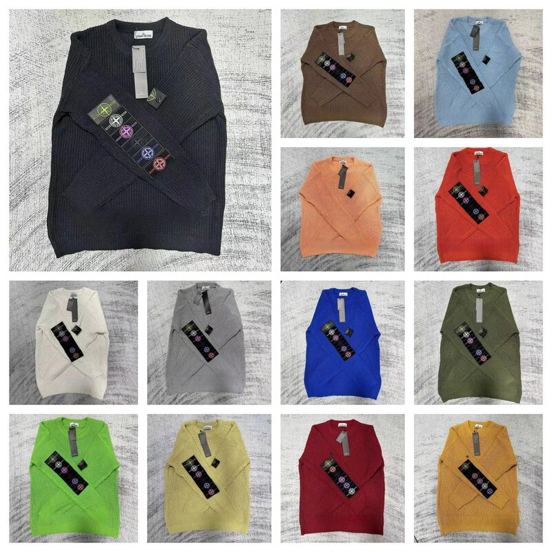 Cross-Border Hot-Selling Stone Versatile Pullover Long-Sleeve Sweater, High-Quality Solid Color Stone-Colored Warm Casual Knitwear