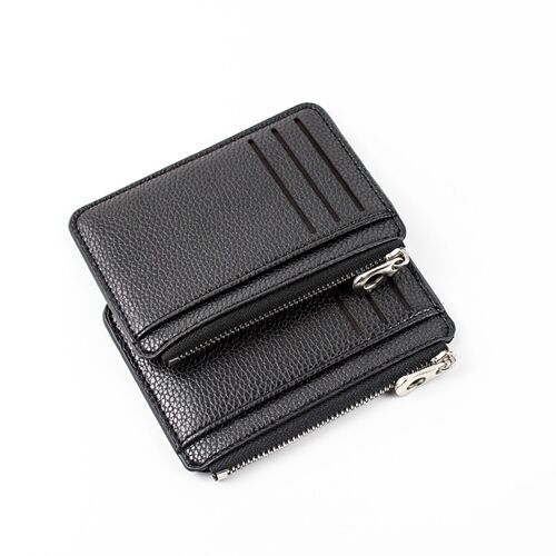 Foreign trade hot-selling new fashion creative zipper card holder large capacity ultra-thin litchi pattern multi-card slot coin purse wholesale