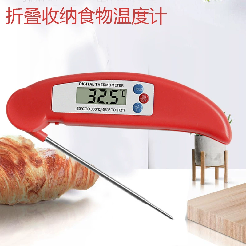 Электронный пищевой термометр из Шэньчжэня, складной, с выдвижным щупом, для кухни, с цифровым дисплеем, для барбекю и выпечки, портативный