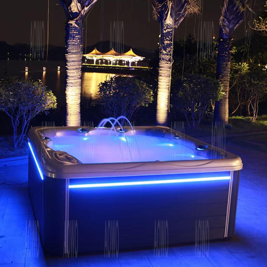 Catarata acrílica al aire libre masaje bañera de surf spa spa6 personas temperatura constante inteligente jacuzzi al aire libre