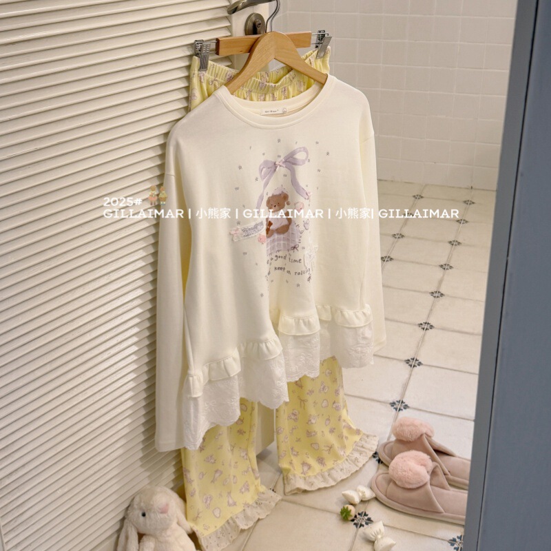 *Gill Aimar* 小熊家正品 秋季新品可爱卡通睡衣女家居服套装8319|undefined