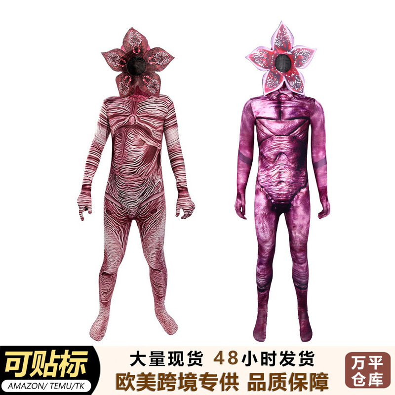 Halloween Cross-Border 5 Horror  Flower Cosplay Costume Stranger Things Demon Jumpsuit Party Bodysuit