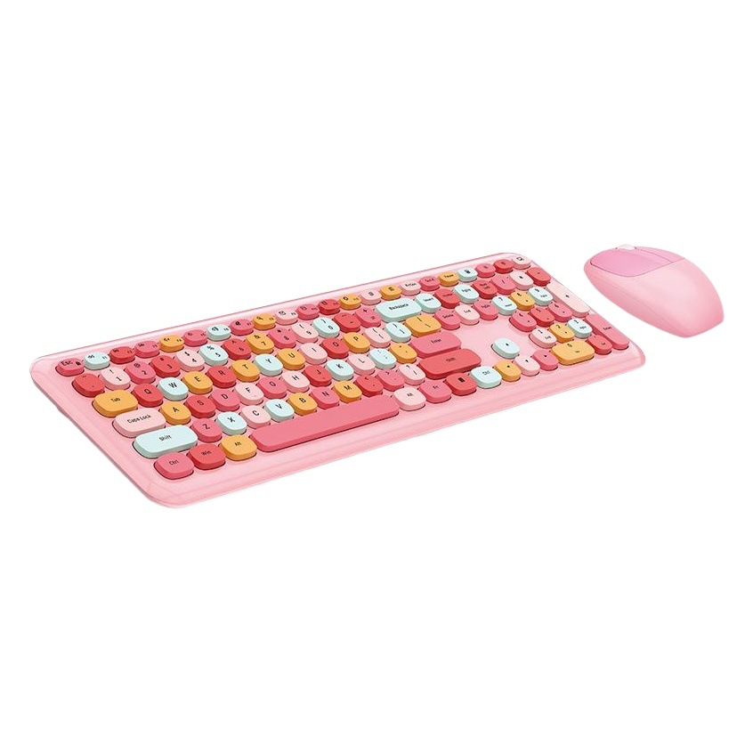 MOFII Ferris mano 2,4g teclado inalámbrico ratón Rosa multi-color mudo inalámbrico 2,4 Teclado Ratón traje de oficina