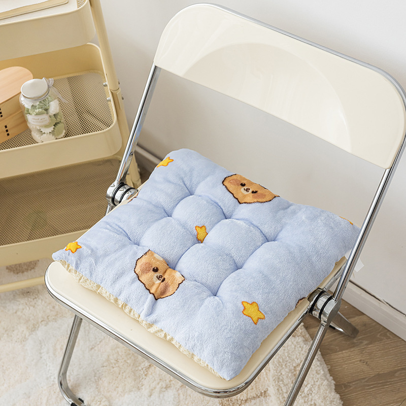 Anti-slip bottom-milk velvet [blue bottom bear head]