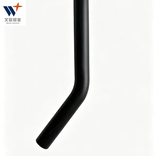 19mm 黑色铝管折弯对穿孔加工 指示牌黑色手柄支撑杆缩管铝管定制