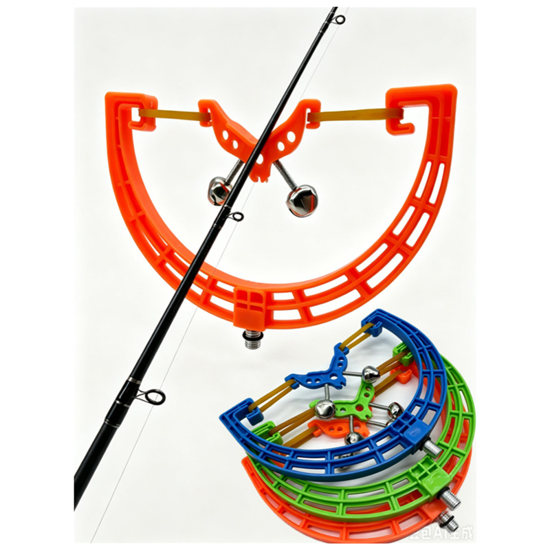 European-style carp fishing turret bracket with double bell alarm head