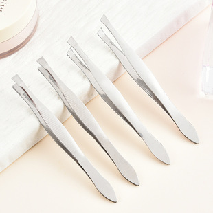 Factory in stock flat beveled eyebrow clip horizontal eyebrow tweezers beauty makeup tools gift clip stainless steel eyebrow clip