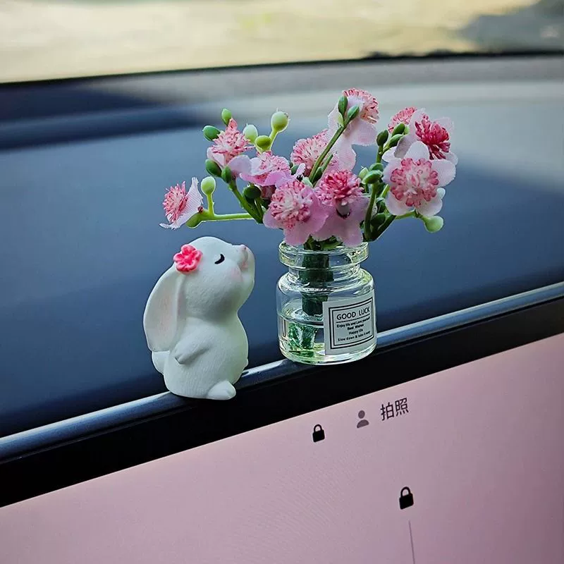 Маленький кролик новый жасмин Центральный контроль исцеления украшения автомобильная мини-ваза украшения парфюмерия украшения автомобиля