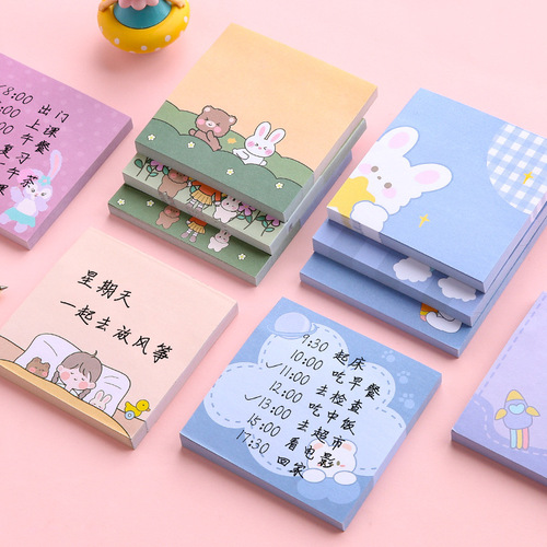 Korean ins post-it note cute cartoon girl student uses creative tearable note self-adhesive mark hand account material