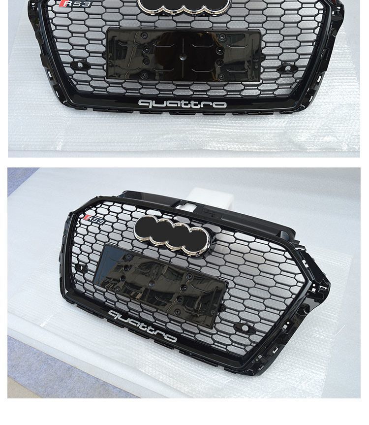 Suitable for 17181920 Audi A3 Modified and Upgraded S3 Rs3 Honeycomb Grille Black Warrior Front Bumper Surround